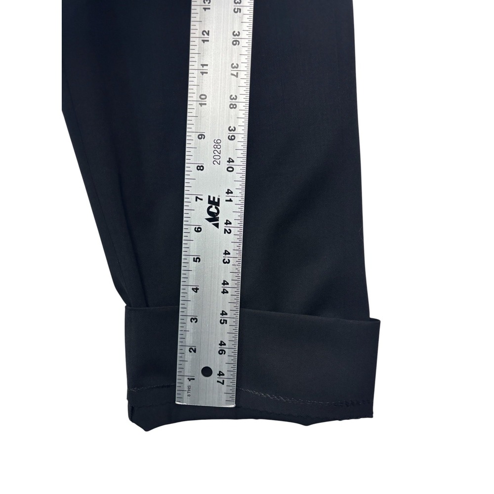 Cremieux 36x30 Black Pants Trousers 3D Wool Italy Italian Fabric Flat Front - Picture 6 of 9